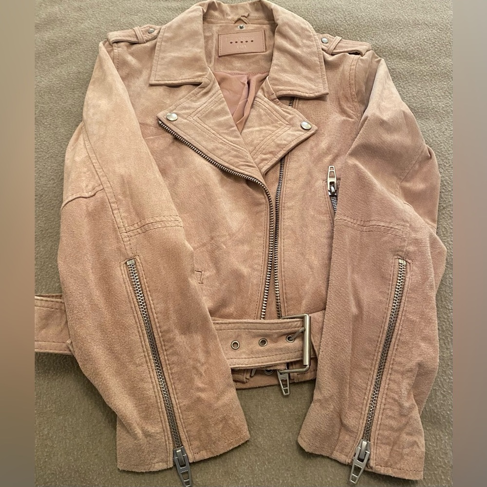 BLANKNYC Suede Rosebud (dusty pink) Moto Jacket